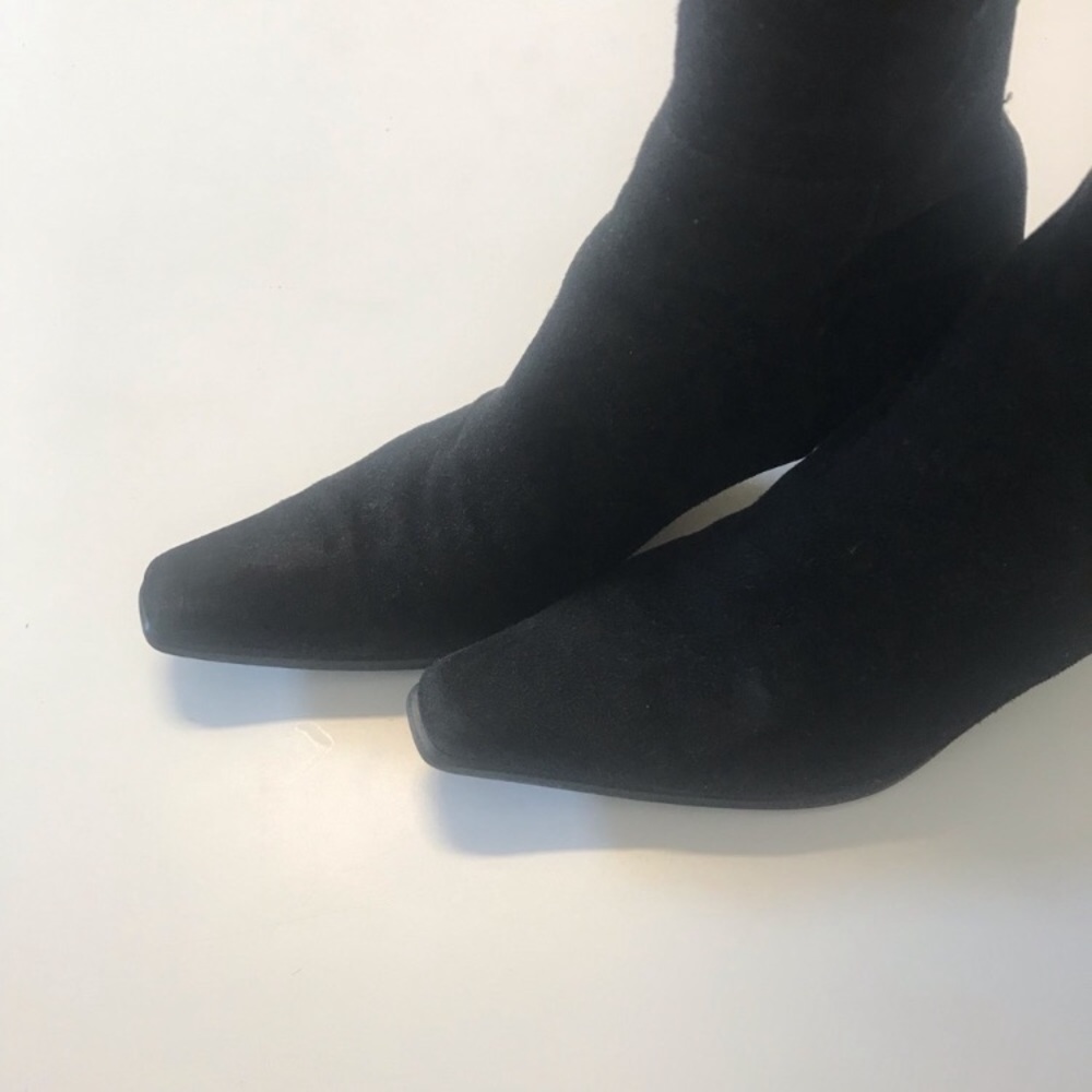 Stuart Weitzman Black Suede OTK Boot- Elastic Back - Picture 7 of 8